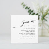 Moderne Romantische Script Calligraphy Wedding Kaart (Staand voorkant)