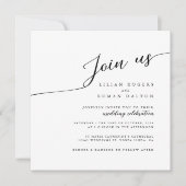 Moderne Romantische Script Calligraphy Wedding Kaart (Voorkant)