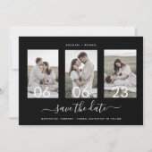 Moderne Romantische Script Photo Collage Save The Date (Voorkant)