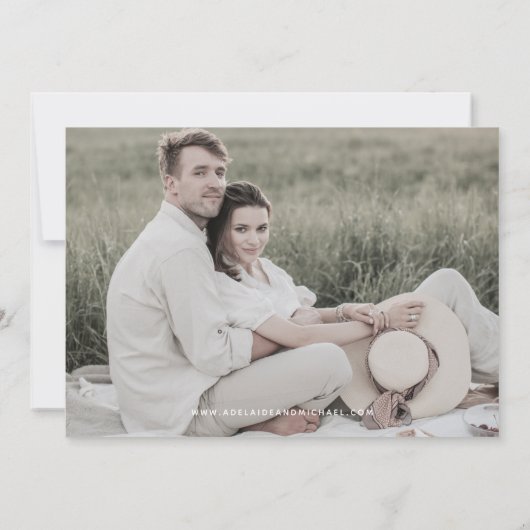 Moderne Romantische Script Photo Collage Save The Date (Achterkant)