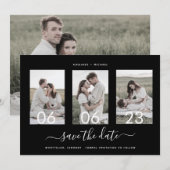 Moderne Romantische Script Photo Collage Save The Date (Voorkant / Achterkant)