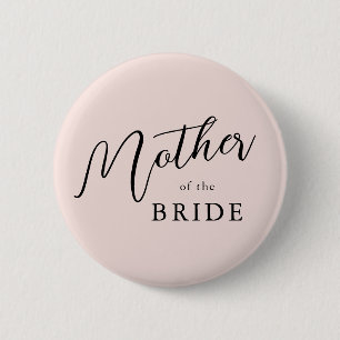 Moderne Romantische Script Roze Moeder van de Brui Ronde Button 5,7 Cm