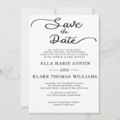 Moderne romantische script save the date kaart (Voorkant)