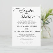 Moderne romantische script save the date kaart (Staand voorkant)