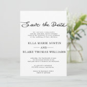 Moderne romantische script save the date kaart (Staand voorkant)