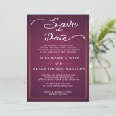 Moderne romantische script save the date kaart (Staand voorkant)