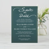 Moderne romantische script save the date kaart (Staand voorkant)