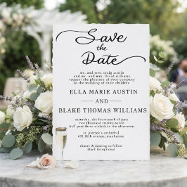 Moderne romantische script save the date kaart