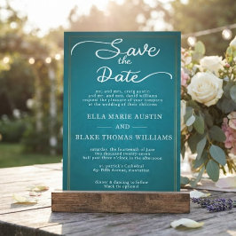 Moderne romantische script save the date kaart