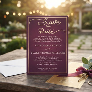 Moderne romantische script save the date kaart