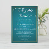 Moderne romantische script save the date kaart (Staand voorkant)