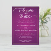 Moderne romantische script save the date kaart (Staand voorkant)