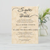 Moderne romantische script save the date kaart (Staand voorkant)