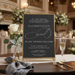Moderne romantische script trouwkaart kaart