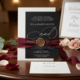Moderne romantische script trouwkaart kaart
