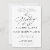Moderne romantische script trouwkaart kaart (Voorkant)