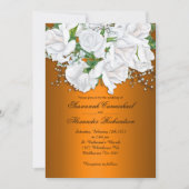 Moderne romantische Tangerine bruiloft Kaart (Voorkant)