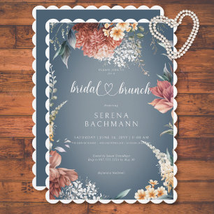 Moderne romantische tuin bloemenbruids brunch kaart