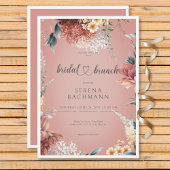 Moderne romantische tuin bloemenbruids brunch kaart