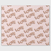 Moderne Romantische Valentijn LIEFDE Roze Cadeaupapier (Vlak)