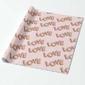 Moderne Romantische Valentijn LIEFDE Roze Cadeaupapier (Uitgerold)