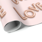 Moderne Romantische Valentijn LIEFDE Roze Cadeaupapier (Rol Hoek)