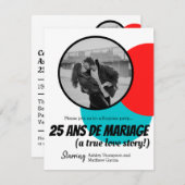 Moderne romantische verrassing 25e bruiloft Jubile Kaart (Voorkant / Achterkant)