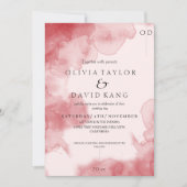 Moderne Romantische Zachte Waterverf Rode Trouw Kaart (Voorkant)