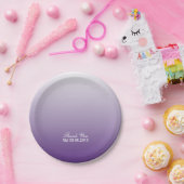 moderne romantische zomer lila ombre paarse bruilo papieren bordje (Feest)