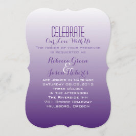 moderne romantische zomer lila ombre paarse trouwd kaart