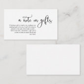 Moderne romantische zwarte doopvont, een nota over informatiekaartje (Voorkant / Achterkant)