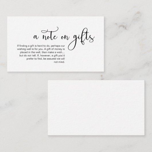 Moderne romantische zwarte doopvont, een nota over informatiekaartje (Voorkant / Achterkant)