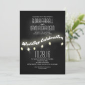 Moderne romantische zwarte krijtbord bruiloft uitn kaart (Staand voorkant)