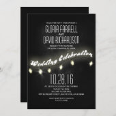 Moderne romantische zwarte krijtbord bruiloft uitn kaart (Voorkant / Achterkant)
