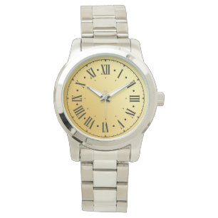 Moderne Romeinse Cijfers Zilver Teal Heren Horloge
