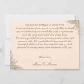 Moderne Romige pampas gras bruiloft Bedankkaart (Achterkant)