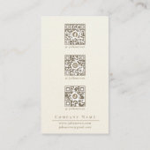 Moderne Romige Wit & Goud Monogram Sociale Media Visitekaartje (Achterkant)