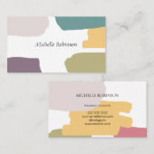 Moderne romige zomer kleuren splash visitekaartje (Voorkant / Achterkant)