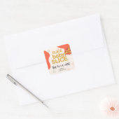 Moderne Rommel Slice Baby Slice Pizza Baby Shower Vierkante Sticker (Envelop)