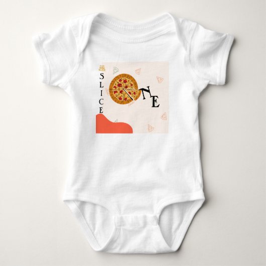 Moderne Rommelige Slice Baby Slice Pizza T-shirt (Voorkant)