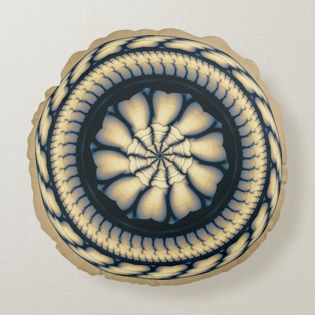 Moderne ronddraaiende ornament rond kussen (Voorkant)