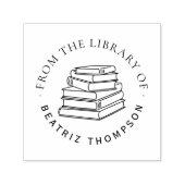 Moderne Ronde Aangepaste Boek uit de bibliotheek v Zelfinktende Stempel (Design)