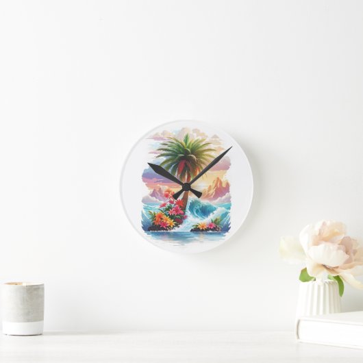 Moderne ronde acryl wandklok (Huis)