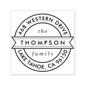 Moderne ronde banner Return-adres Zelfinktende Stempel (Design)