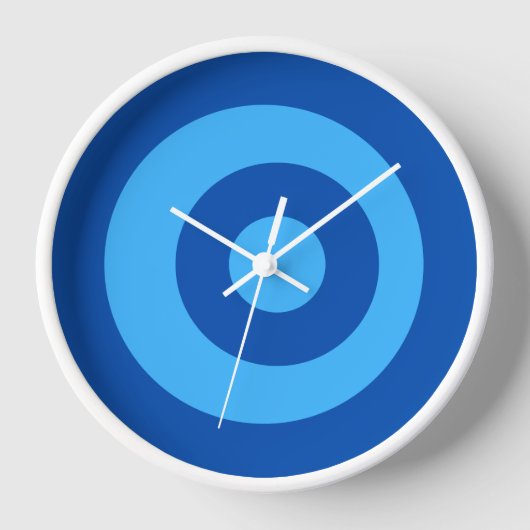 Moderne ronde blauwe wandklok (Voorkant)