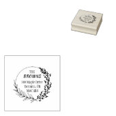 Moderne ronde bloemenkrans rubberstempel (Gestempeld)