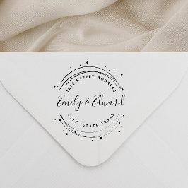 Moderne Ronde Calligrafie Namen Huwelijksadres Zelfinktende Stempel
