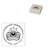 Moderne Ronde Cartoon Camera Retouradres Rubberstempel (Gestempeld)