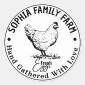 Moderne  ronde Gepersonaliseerde Boerderij Eigenaa Ronde Sticker (Voorkant)