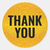 Moderne Ronde Gouden Bedank Sticker (Voorkant)